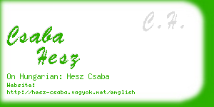 csaba hesz business card